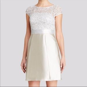 Kay Unger Cap-sleeve Sequin Lace Cocktail Dress 10